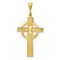 14K Yellow Gold Celtic Cross Pendant Charm Jewelry 46mm x 21mm